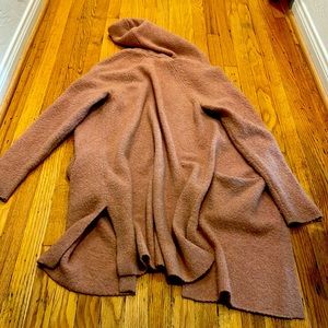 Gap Oversized cardigan sweater - long and with pockets light salmon color